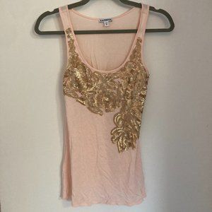 Express pink sequin tank top XS